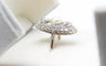 Bague 54 Bague marquise en platine avec perle fine et diamants 58 Facettes 250452