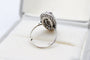 Bague 54 Bague marquise en platine avec perle fine et diamants 58 Facettes 250452