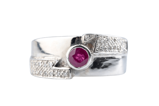 Bague 57 Bague rubis et diamants en or blanc 18 carats 58 Facettes BG41400035-107