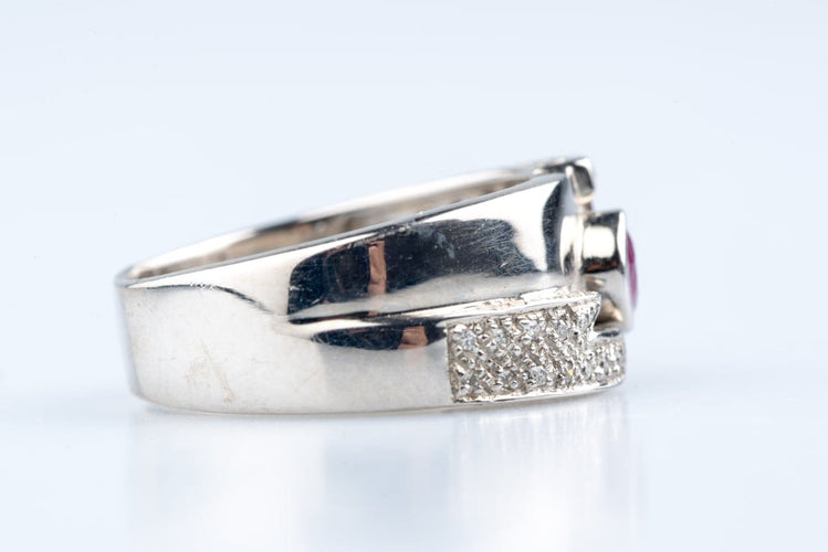 Bague 57 Bague rubis et diamants en or blanc 18 carats 58 Facettes BG41400035-107