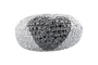 Bague 53.5 Bague dôme cœur en or blanc 18K et diamants noirs et blancs 58 Facettes BG31300347-107