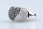Bague 53.5 Bague dôme cœur en or blanc 18K et diamants noirs et blancs 58 Facettes BG31300347-107