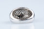 Bague 53.5 Bague dôme cœur en or blanc 18K et diamants noirs et blancs 58 Facettes BG31300347-107