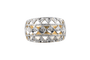 Bague 56 Bague ajourée en or jaune et blanc 18K sertie de diamants 58 Facettes BGDIAM5489-107