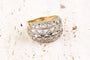 Bague 56 Bague ajourée en or jaune et blanc 18K sertie de diamants 58 Facettes BGDIAM5489-107