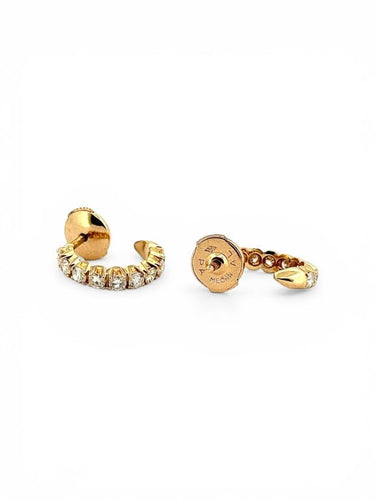 Boucles d'oreilles Boucles d'oreilles demi-créoles en or jaune 18 carats et diamants 58 Facettes Ac12825