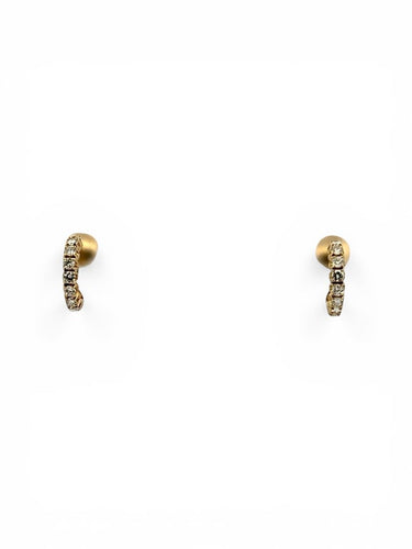 Boucles d'oreilles Boucles d'oreilles demi-créoles en or jaune 18 carats et diamants 58 Facettes Ac12825