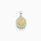Pendentif Pendentif en or blanc 14 carats et diamants jaunes 58 Facettes Pendentif en or et diamants jaune