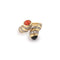 Bague 54 Kutchinsky - Bague Toi & Moi en or jaune 18 carats, corail, onyx et diamants 58 Facettes BS172