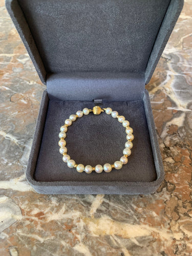 Bracelet Bracelet de perles en or jaune 18 carats 58 Facettes BRA110