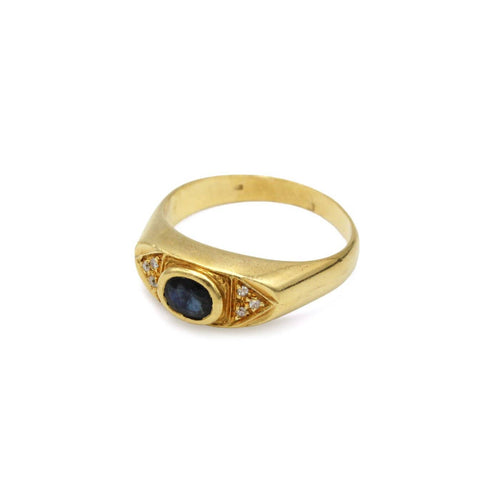 Bague 53.5 Bague en or jaune 750‰ au saphir et diamants 58 Facettes 260071R