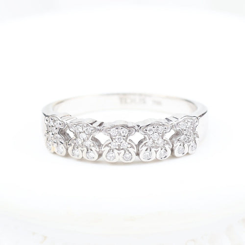 Bague 63 TOUS - Bague ours en or blanc 18K et diamants 58 Facettes 138244