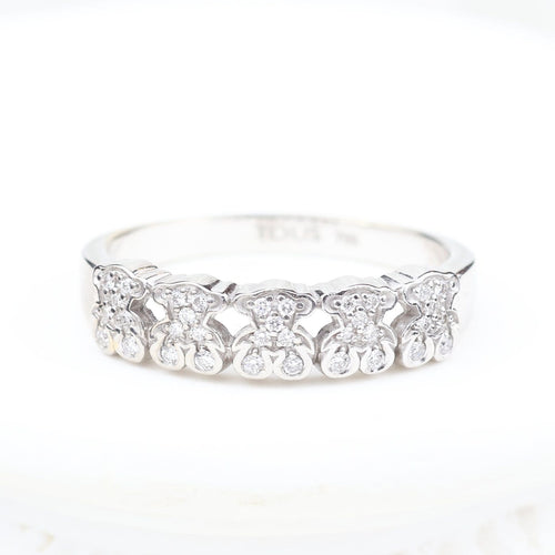 Bague 63 TOUS - Bague ours en or blanc 18K et diamants 58 Facettes 138244