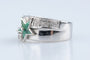 Bague 56 Bague étoile en or jaune et blanc 18K avec émeraude et diamants 58 Facettes BGETOIEM-107
