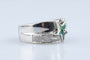 Bague 56 Bague étoile en or jaune et blanc 18K avec émeraude et diamants 58 Facettes BGETOIEM-107