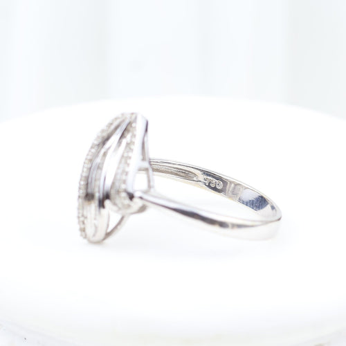 Bague 58 Bague en or blanc 18K à diamants baguette et brillants 58 Facettes 138314A