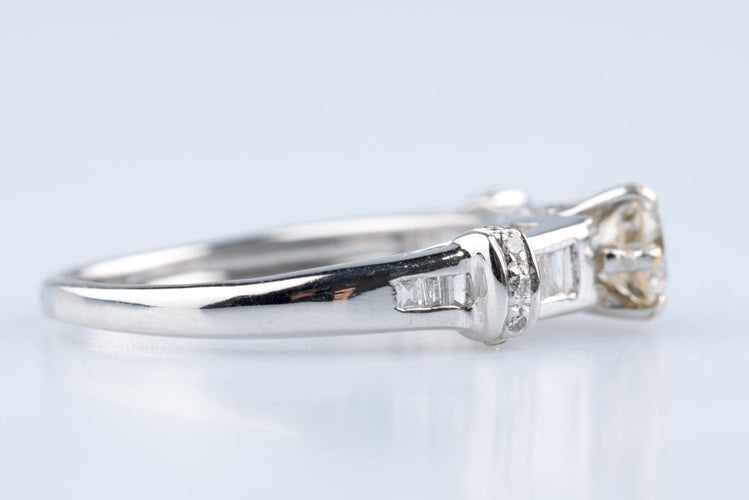 Bague 54 Alliance diamant en or blanc 18K avec diamants taille baguette 58 Facettes BG1117357-107
