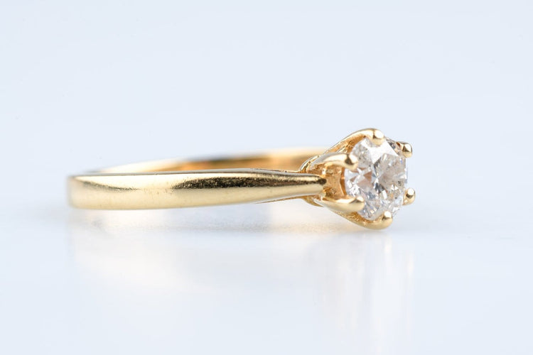 Bague 51 Bague solitaire en or jaune et blanc 18K avec diamant 58 Facettes BGALL50VS1-107