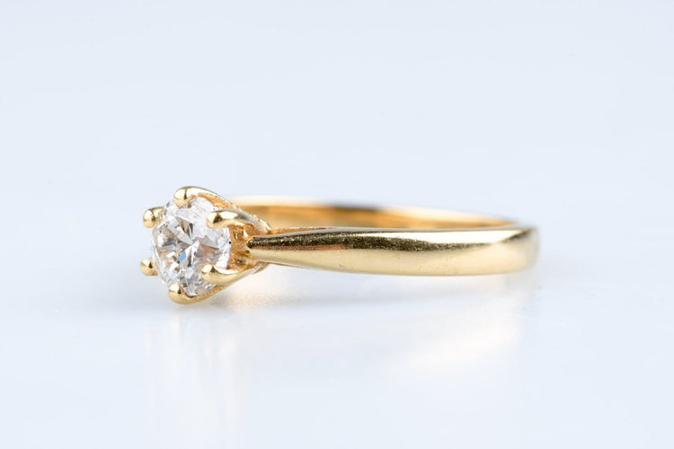 Bague 51 Bague solitaire en or jaune et blanc 18K avec diamant 58 Facettes BGALL50VS1-107