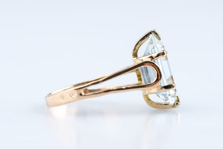 Bague 56 Bague topaze bleue en or blanc 18K 58 Facettes BGTOPOC622-107