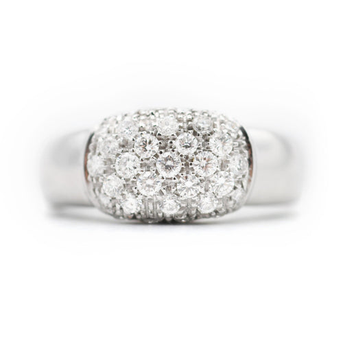 Bague Bague en or blanc 18 carats sertie de diamants pavés (0,62 ct) 58 Facettes 22450