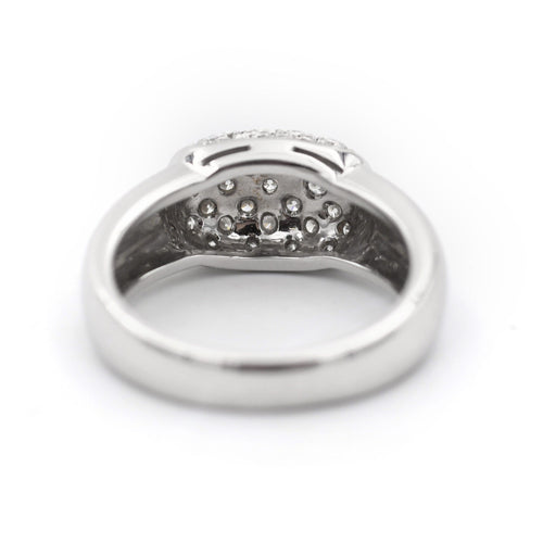 Bague Bague en or blanc 18 carats sertie de diamants pavés (0,62 ct) 58 Facettes 22450