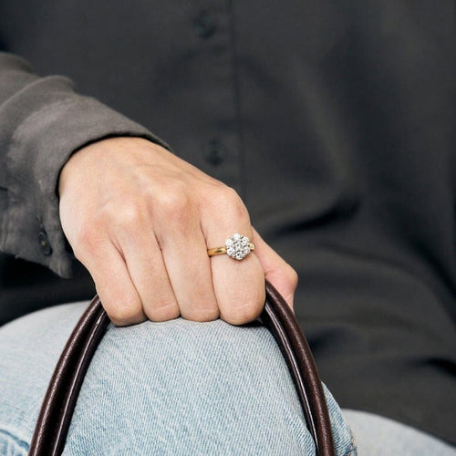 Bague 50 Bague marguerite deux ors, diamants 58 Facettes COG04964