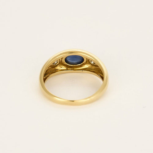 Bague 51.5 Bague jonc en or jaune 18K avec saphir 1 ct et diamants 58 Facettes ENG10872X2