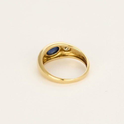 Bague 51.5 Bague jonc en or jaune 18K avec saphir 1 ct et diamants 58 Facettes ENG10872X2