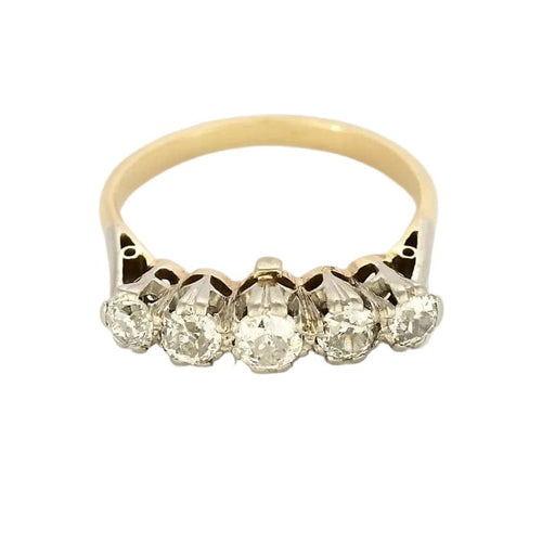 Bague 54 Bague jarretière deux ors, diamants taille ancienne 58 Facettes MAR1092