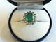Bague 51 Bague marguerite - Émeraude et diamants en or blanc 750 58 Facettes 01348