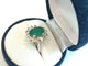 Bague 51 Bague marguerite - Émeraude et diamants en or blanc 750 58 Facettes 01348