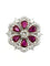 Bague 60 Mouawad - Bague marguerite en or blanc 18K, diamants et rubis 58 Facettes MOUAWAD Bague
