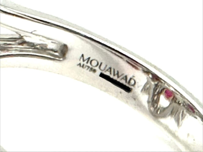 Bague 60 Mouawad - Bague marguerite en or blanc 18K, diamants et rubis 58 Facettes MOUAWAD Bague