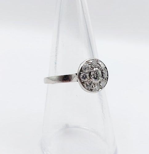 Bague 53 Bague marguerite Art déco en platine et diamants 0,55 ct 58 Facettes A06699