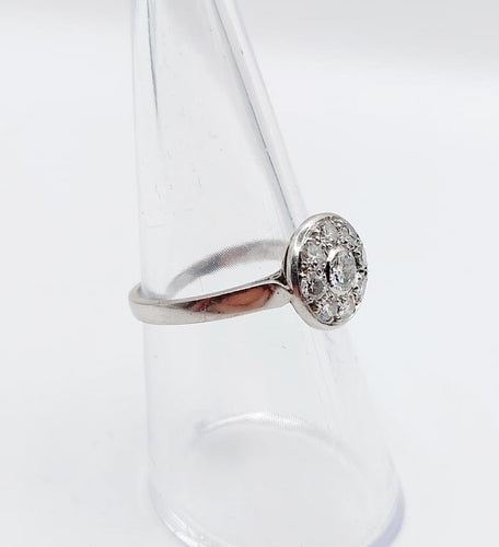 Bague 53 Bague marguerite Art déco en platine et diamants 0,55 ct 58 Facettes A06699