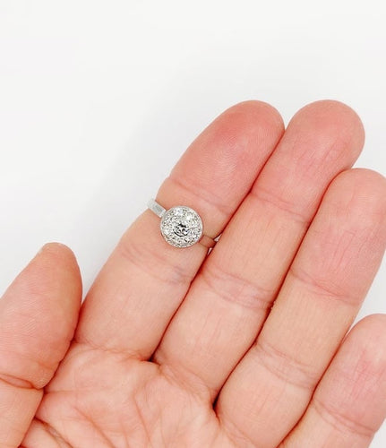 Bague 53 Bague marguerite Art déco en platine et diamants 0,55 ct 58 Facettes A06699