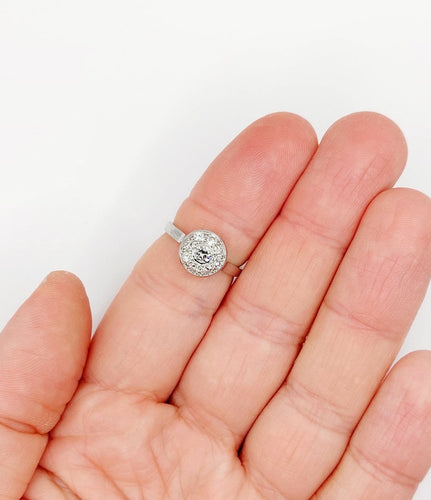 Bague 53 Bague marguerite Art déco en platine et diamants 0,55 ct 58 Facettes A06699