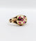 Bague 55.5 Bague dôme en or rose 18k aux rubis synthétiques, circa 1950 58 Facettes A06700