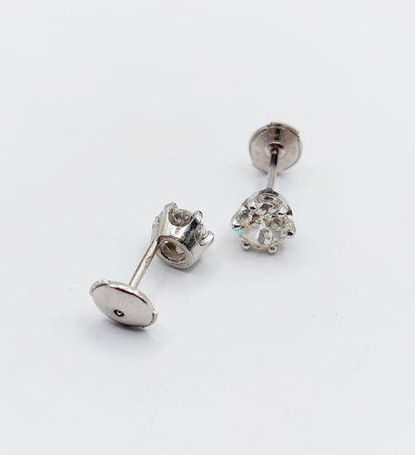 Boucles d'oreilles Puces d’oreilles en or blanc 18k avec diamants taille ancienne 2,00 ct 58 Facettes A06701