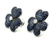 Boucles d'oreilles MOUAWAD Flower of Eternity - Boucles d’oreilles fleur en or blanc 18K saphirs et diamants 58 Facettes MOUAWAD boucles