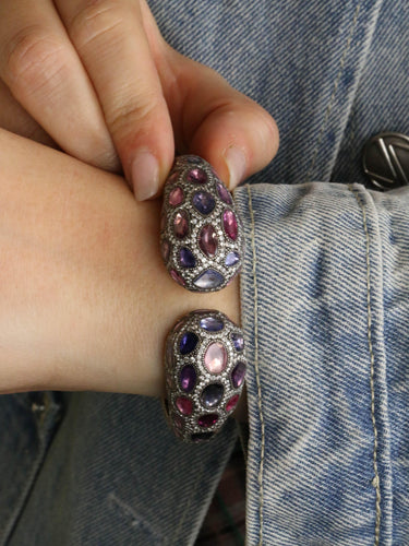 Bracelet ANDRE MARCHA Bracelet jonc saphirs diamants 58 Facettes 1242.5
