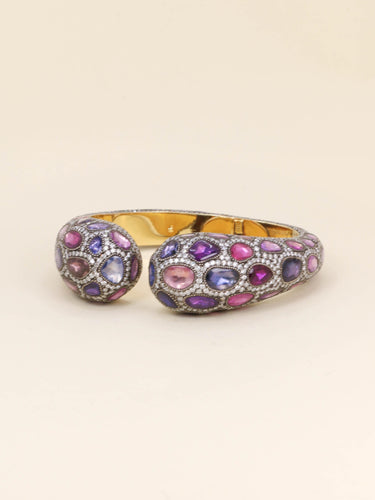 Bracelet ANDRE MARCHA Bracelet jonc saphirs diamants 58 Facettes 1242.5