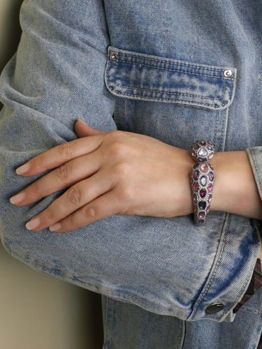 Bracelet ANDRE MARCHA Bracelet jonc saphirs diamants 58 Facettes 1242.5