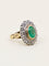 Bague 52 Bague ancienne or argent émeraude ovale diamants 58 Facettes 1174.7