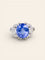 Bague 54 Bague Art Déco saphir Ceylan non chauffé 7,37 carats 58 Facettes 1180