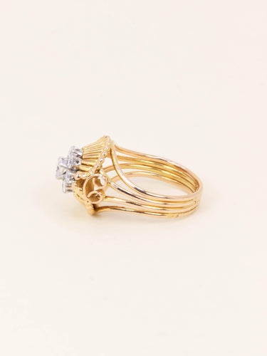 Bague 57 Bague fil or jaune diamants 58 Facettes 1233.2