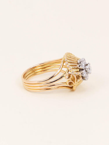 Bague 57 Bague fil or jaune diamants 58 Facettes 1233.2