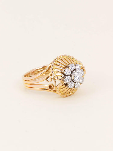 Bague 57 Bague fil or jaune diamants 58 Facettes 1233.2