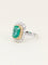 Bague 53 Bague or blanc émeraude 2,17 carats entourage diamants 58 Facettes 1214.3